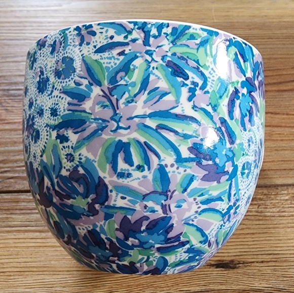 Lilly Pulitzer High Maintenance 12oz Ceramic Mug Blue Floral Lion - Picture 5 of 8